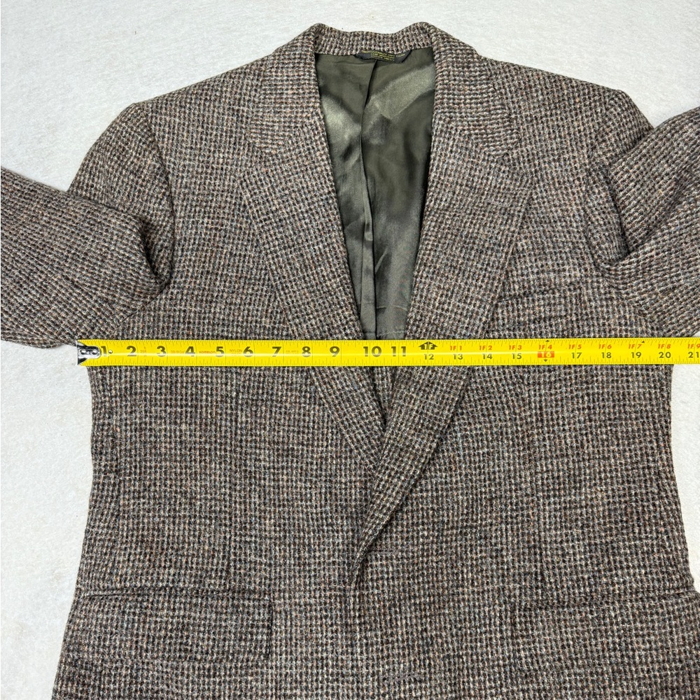 Vintage Harris Tweed Men’s 40R Brown Scottish Wool Blazer Sport Coat USA - Picture 2 of 8